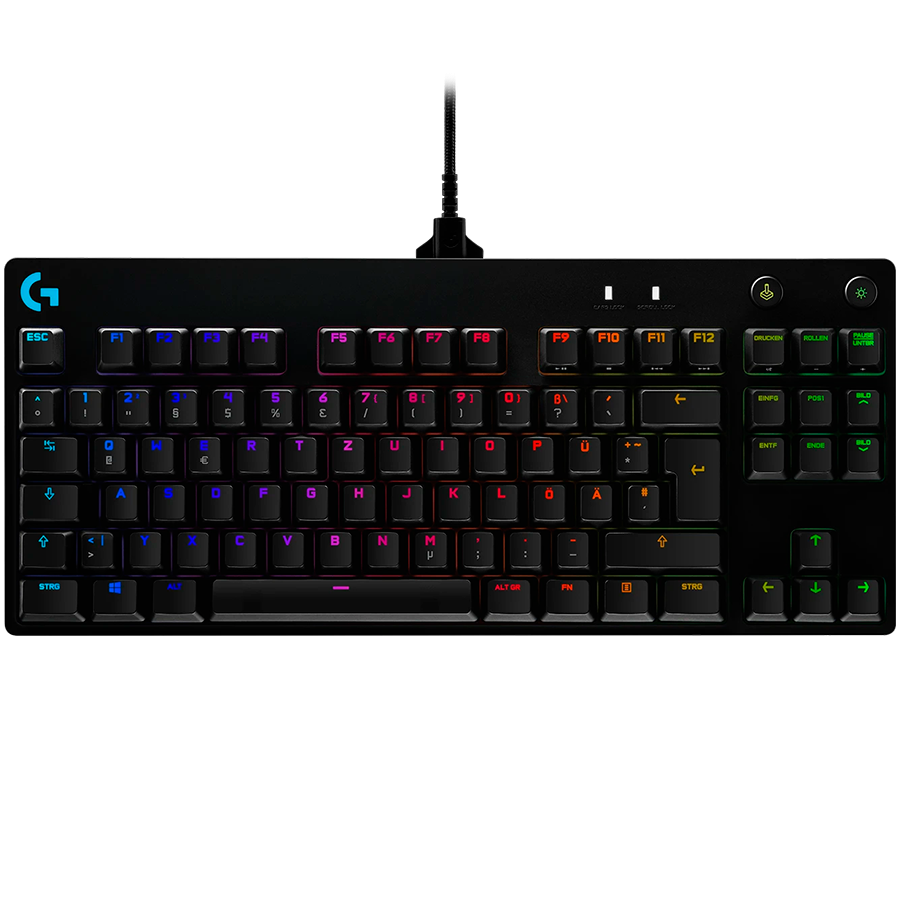 LOGITECH G PRO TKL Corded Mechanical Gaming Keyboard - BLACK - US INT'L - USB - CLICKY