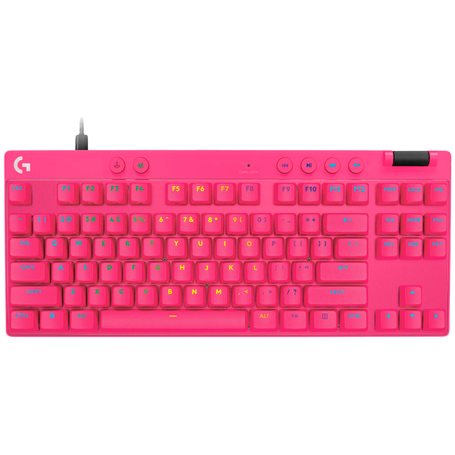 LOGITECH G PRO X TKL RAPID Gaming Keyboard - MAGENTA - US INT'L - USB - EMEA28i-935 - LINEAR