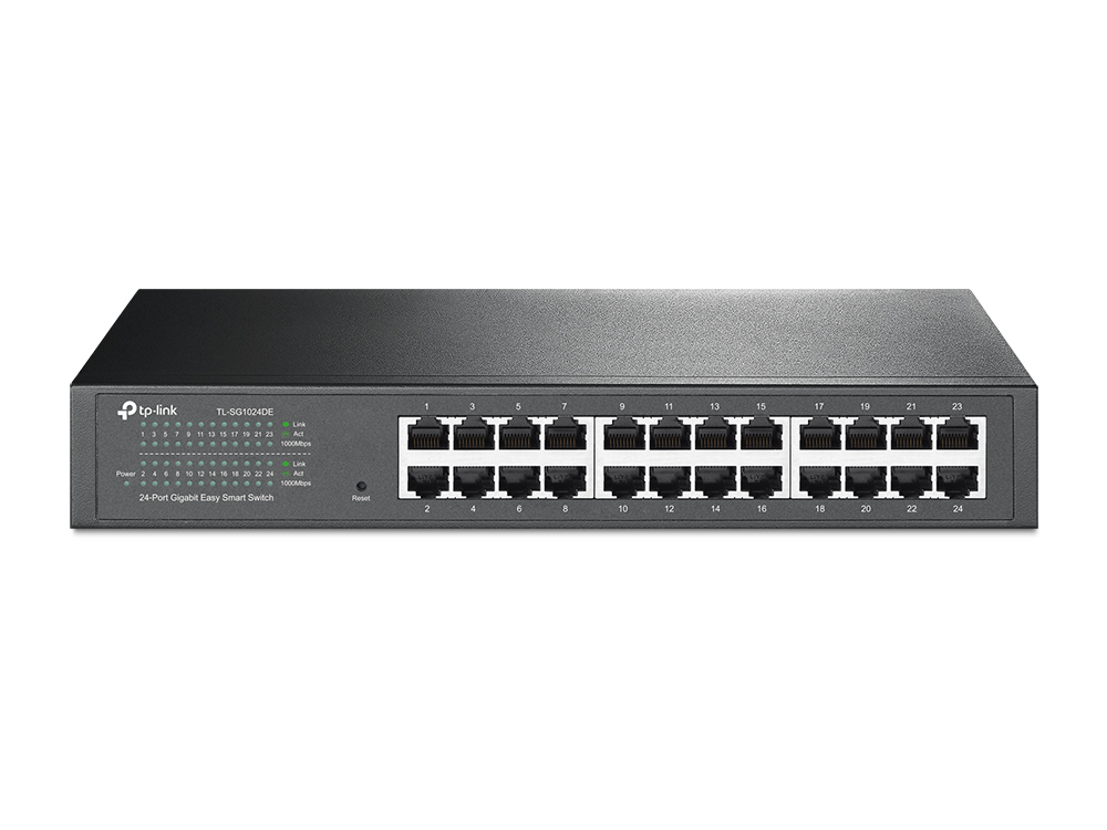 TP-LINK - Switch - TL-SG1024DE - Web Managed - Rackmountable - Gigabit Ethernet (copper) ports quantity 24 - 36 month(s)