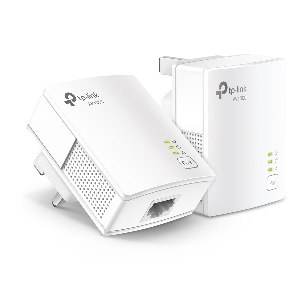 TP-LINK - Gigabit Powerline Starter Kit - TL-PA7017 KIT - 10/100/1000 Mbit/s - Ethernet LAN (RJ-45) ports 1 - No Wi-Fi - Data transfer rate (max) 1000 Mbit/s - Extra socket