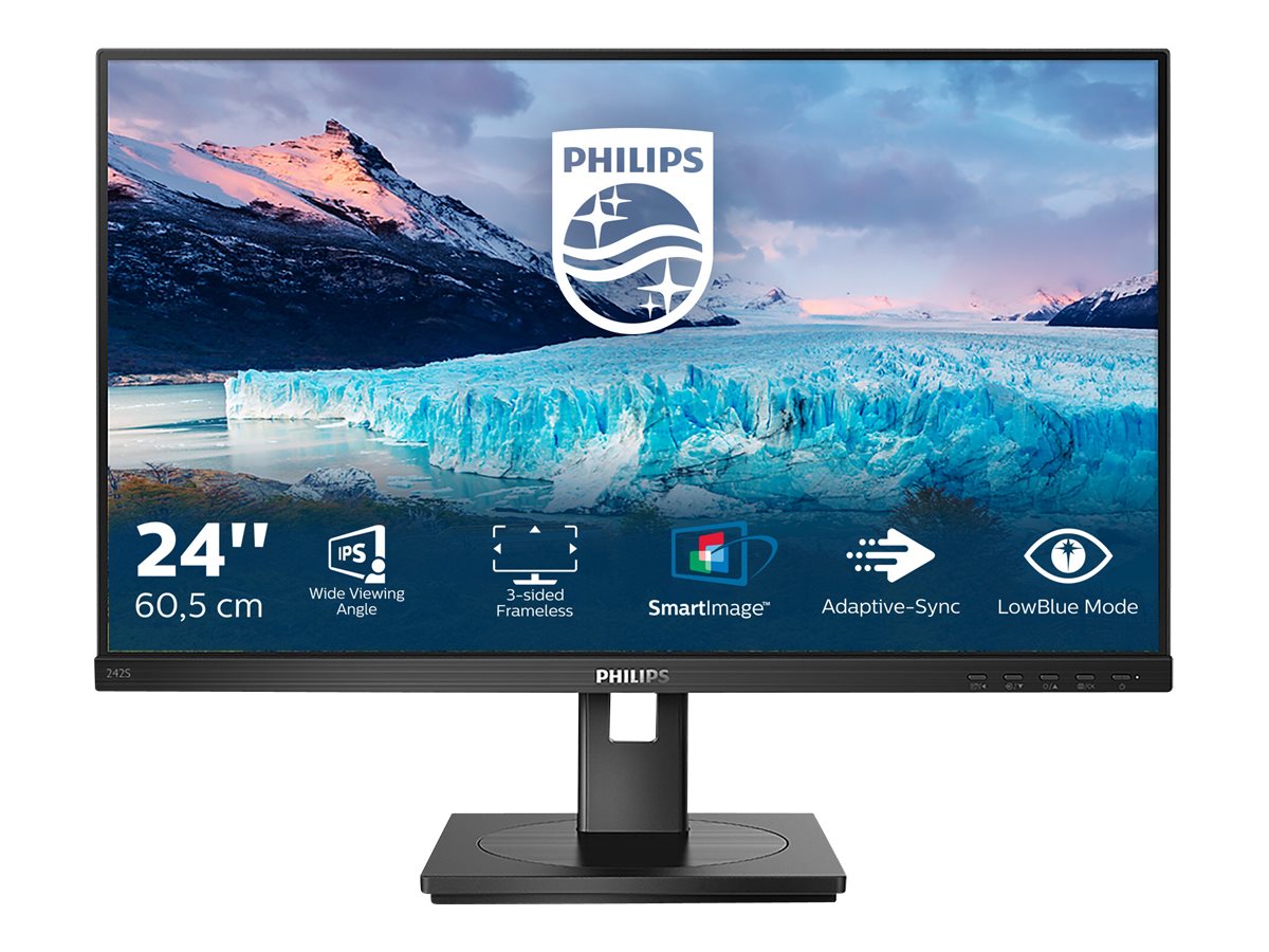 Philips - 242S1AE - 23.8 " - IPS - FHD - 16:9 - 75 Hz - 4 ms - 1920 x 1080 pixels - 250 cd/m² - HDMI ports quantity 1 - Black