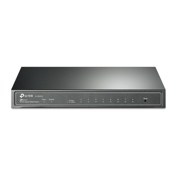 TP-LINK - JetStream 8-Port Gigabit Smart Switch - TL-SG2008P - Web Managed - Desktop - PoE+ ports quantity 4 - Power supply type External