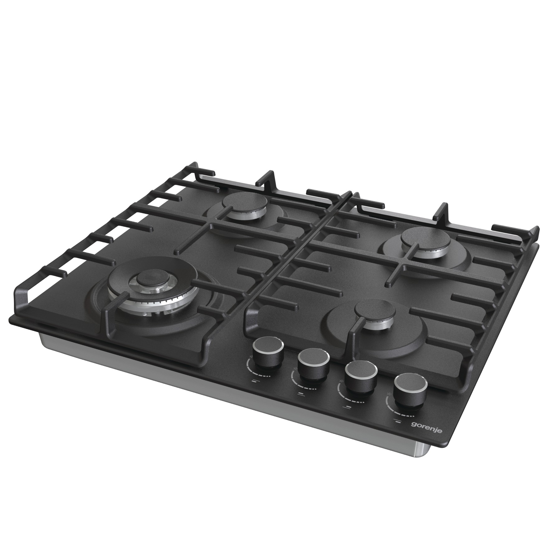Gorenje - Hob - GW642AB - Gas - Number of burners/cooking zones 4 - Rotary knobs - Black