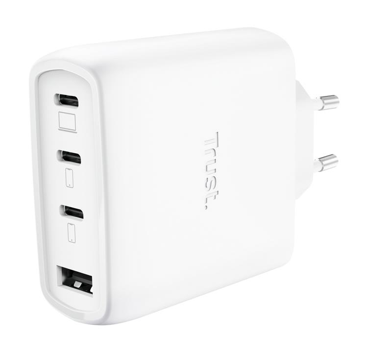 MOBILE CHARGER WALL MAXO 65W/4-PORT GAN WHITE 26068 TRUST