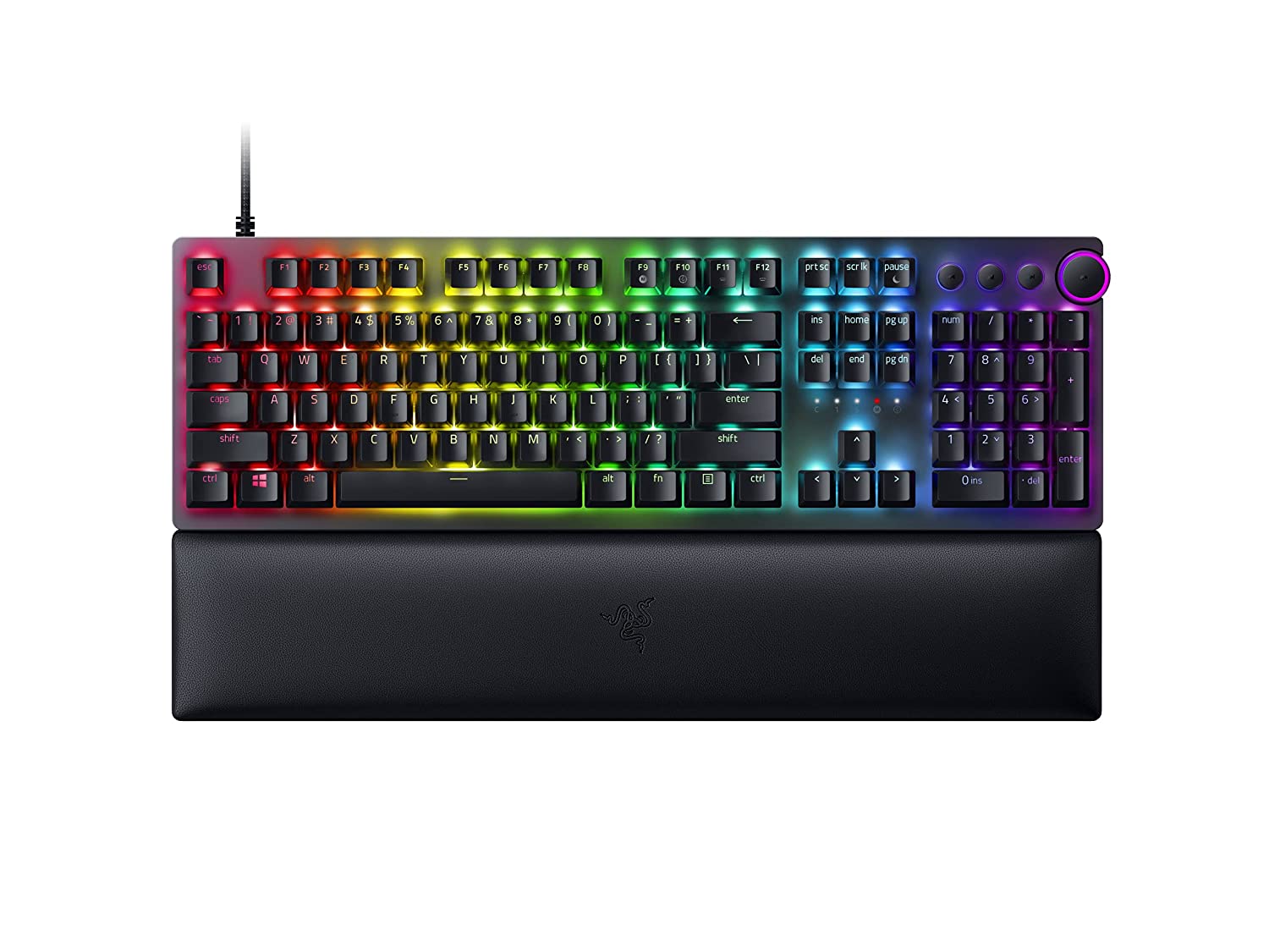 Razer - Huntsman V2 Optical Gaming Keyboard - Gaming keyboard - Wired - RGB LED light - NORD - Clicky Purple Switch - Black