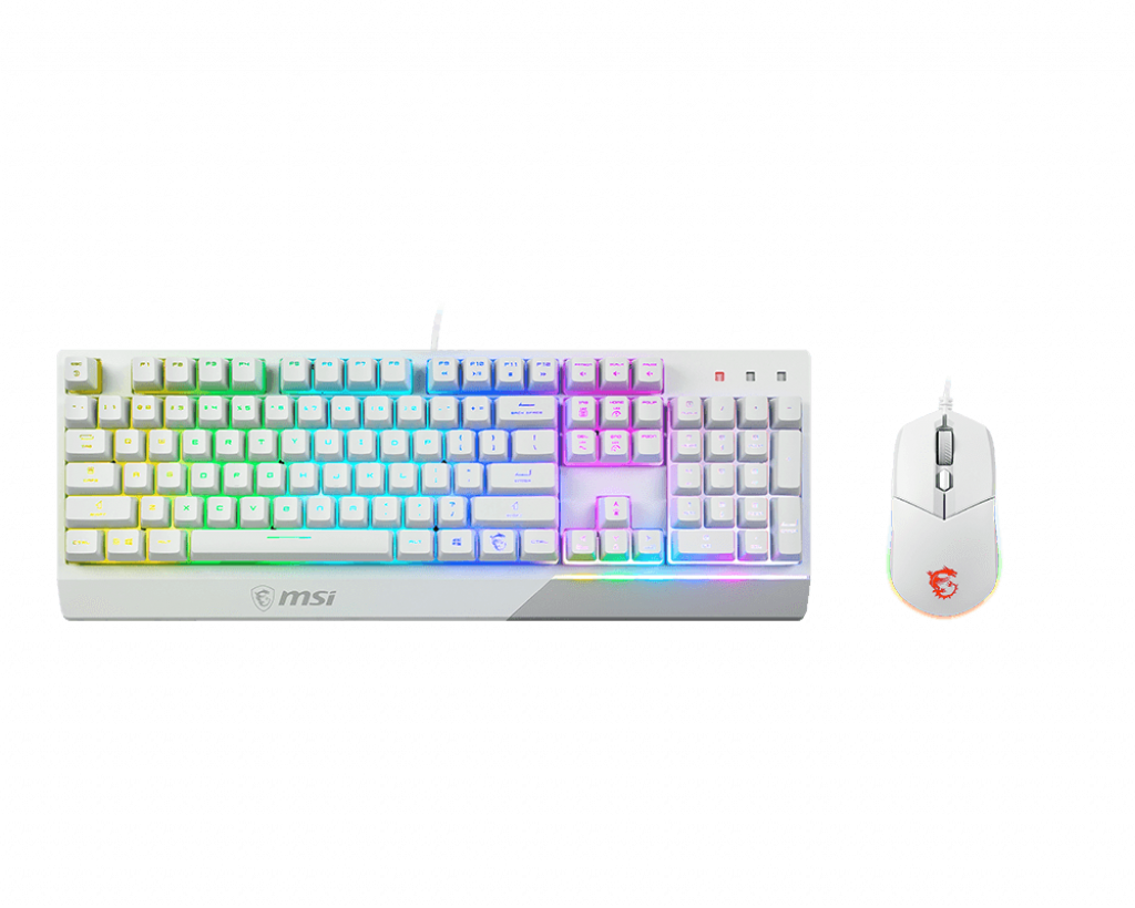 MSI - Vigor GK30 COMBO WHITE - Keyboard and Mouse Set - Wired - Mouse included - US - White