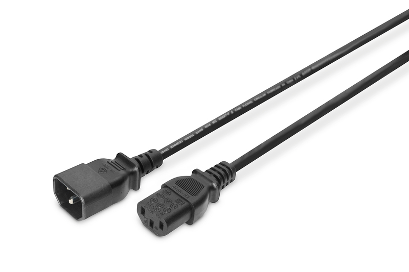 Digitus - Power Cord extension cable  C13 - C14, - AK-440201-018-S - Black