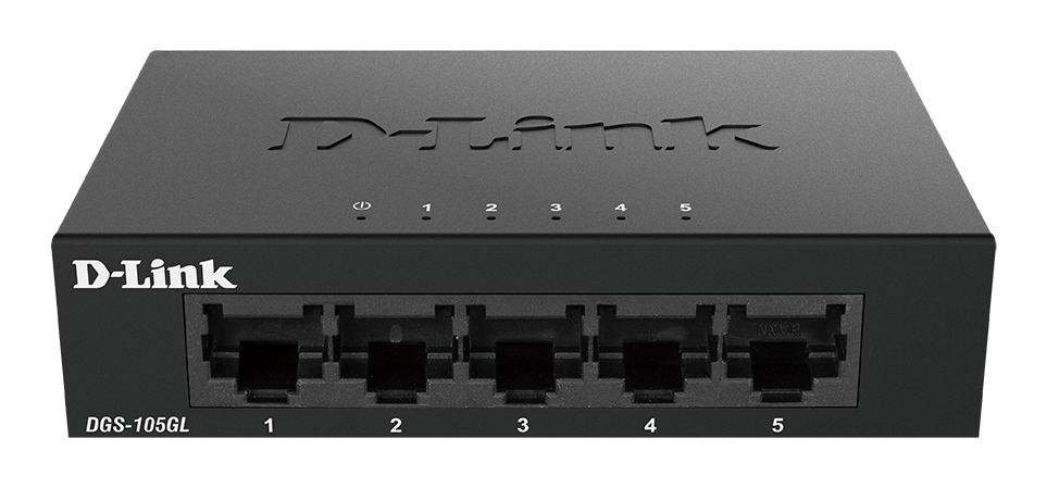 D-Link - Ethernet Switch - DGS-105GL/E - Unmanaged - Desktop - Gigabit Ethernet (copper) ports quantity 5