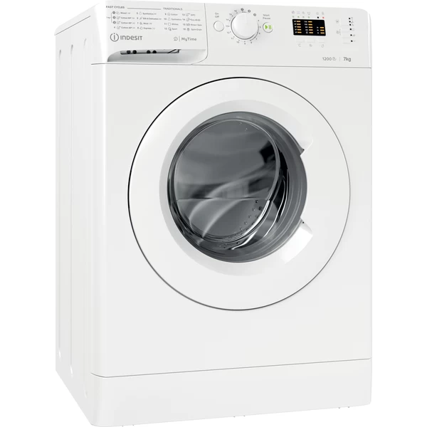 INDESIT - Washing machine - MTWA 71252 W EE - Energy efficiency class E - Front loading - Washing capacity 7 kg - 1200 RPM - Depth 54 cm - Width 59.5 cm - Display - LED - White