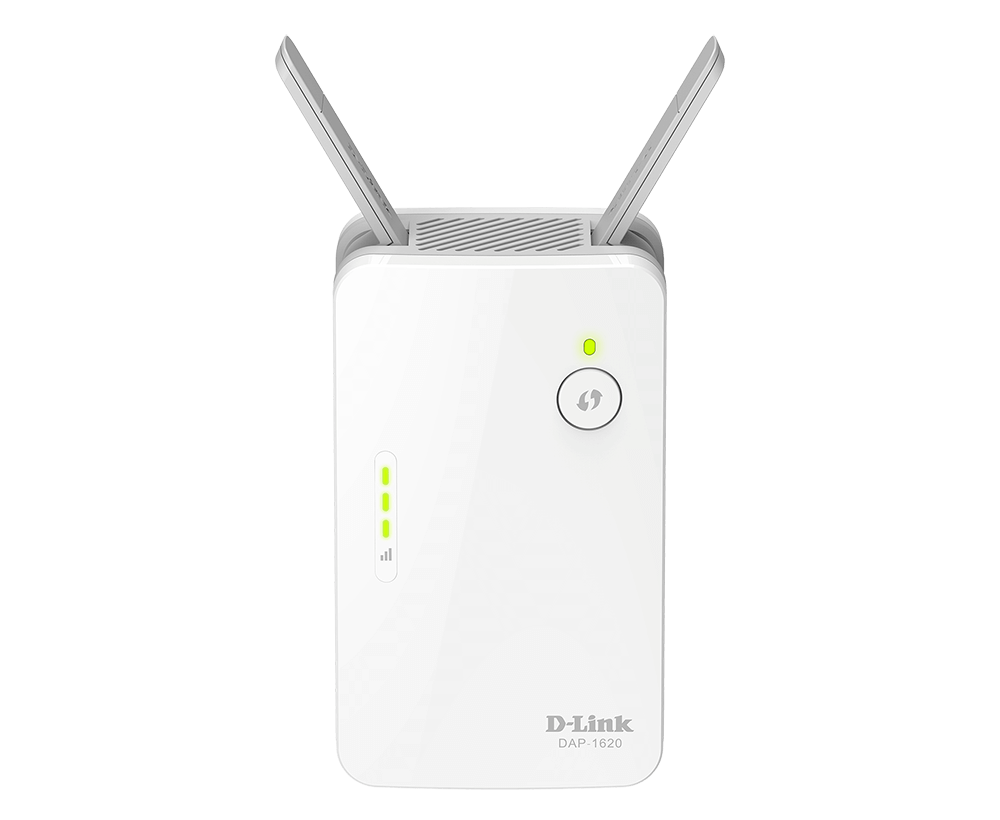 D-Link - AC1300 Wi-Fi Range Extender - DAP-1620 - 802.11ac - Mesh Support No - 400+867 Mbit/s - 10/100/1000 Mbit/s - Ethernet LAN (RJ-45) ports 1 - No mobile broadband - MU-MiMO No - Antenna type External