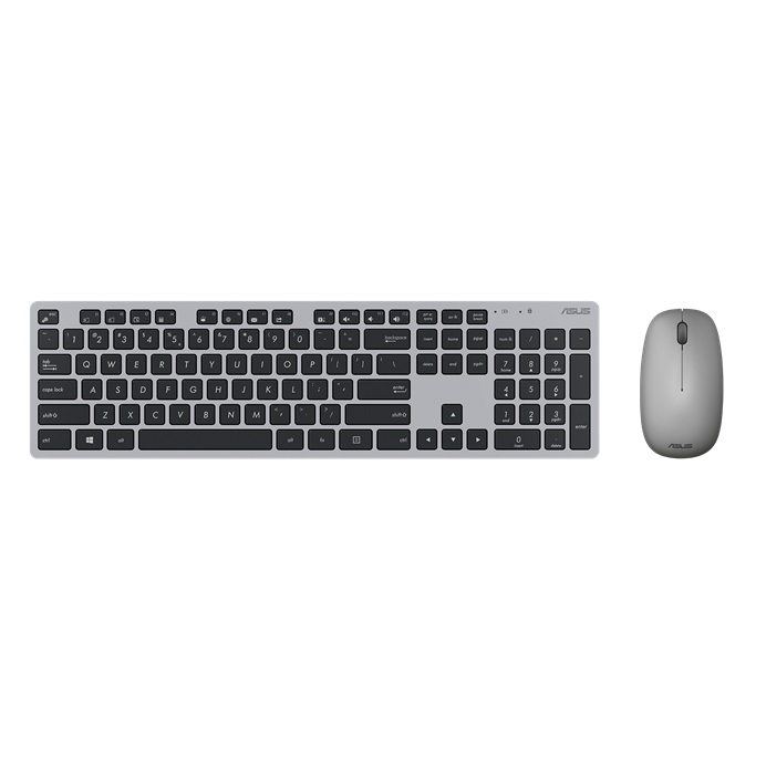 Asus - W5000 - Keyboard and Mouse Set - Wireless - Mouse included - EN - Grey