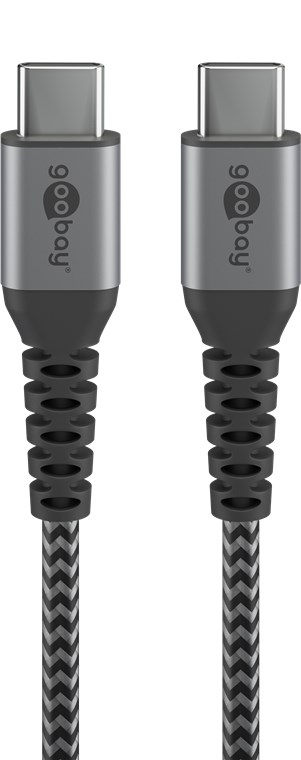 Goobay - USB-C  to USB-C  Textile Cable with Metal Plugs - 49302 - USB-C to USB-C USB-C male - USB-C male