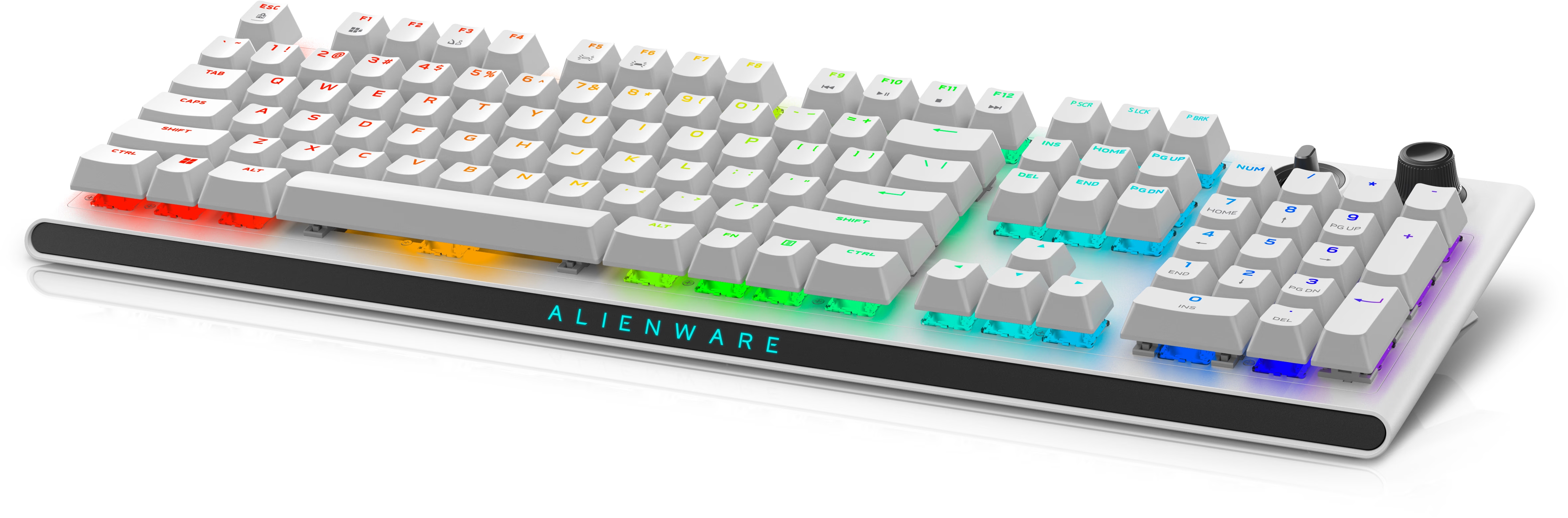 Dell - Alienware Tri-Mode AW920K - Wireless Gaming Keyboard - Wireless - Bluetooth - RGB LED light - Wireless connection - US - CHERRY MX Red - Lunar Light