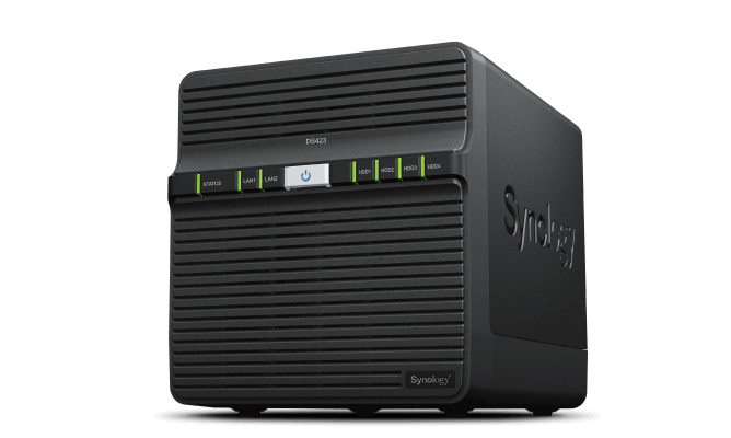 Synology - Tower NAS - DS423 - up to 4 HDD/SSD - Realtek - RTD1619B - Processor frequency 1.7 GHz - 2 GB - DDR4