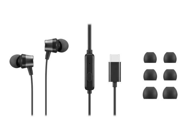 Lenovo - USB-C Wired In-Ear Headphones (with inline control) - 4XD1J77351