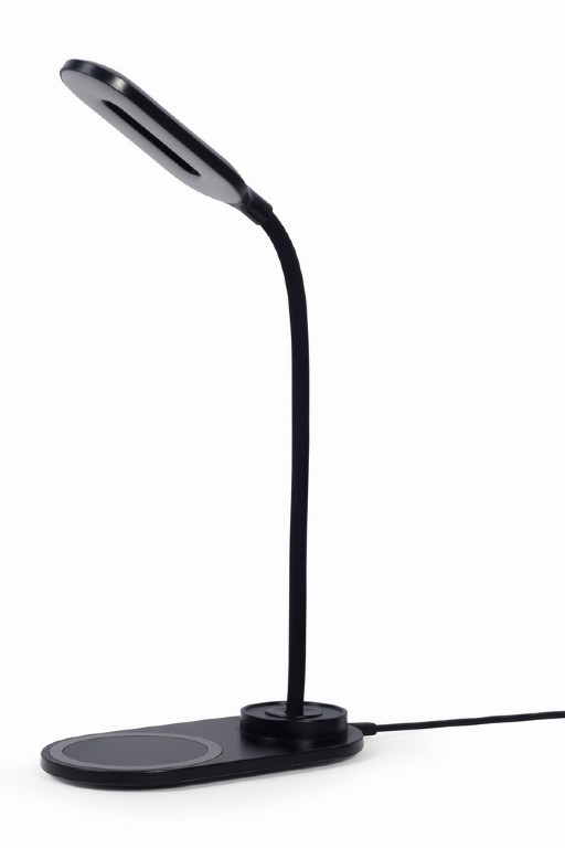 Gembird TA-WPC10-LED-01 Desk lamp with wireless charger, Black - Cold white, warm white, natural 2893-7072 K - Phone or tablet with built-in Qi wireless charging