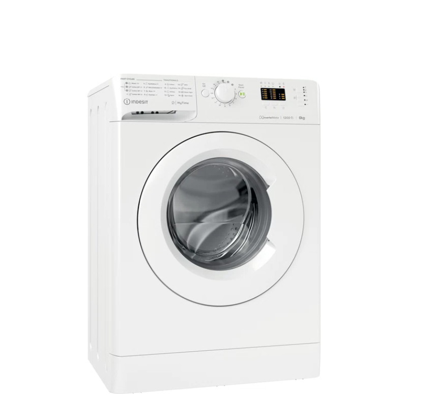 INDESIT - Washing Machine - MTWSA 61294 W EE - Energy efficiency class C - Front loading - Washing capacity 6 kg - 1200 RPM - Depth 42.5 cm - Width 59.5 cm - Display - LED - White