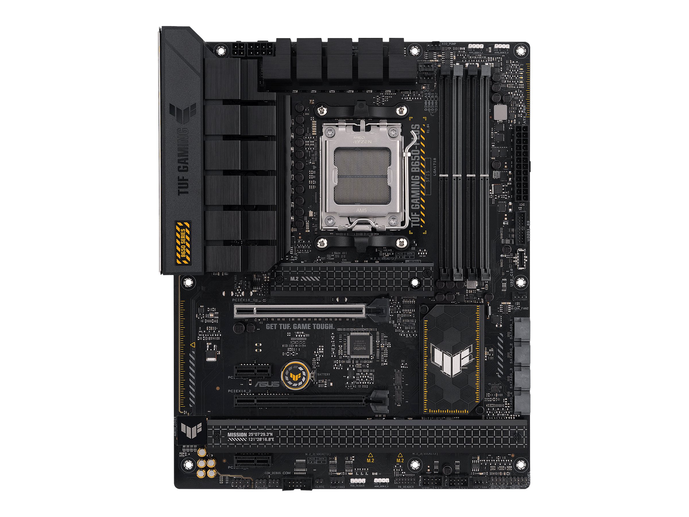 Asus - TUF Gaming B650-Plus - motherboard - ATX - Processor family AMD B650 - Processor socket 1 x Socket AM5 - 4 DIMM slots - DDR5, non-ECC, ECC, on-die ECC, unbuffered - Memory slots 4 - Supported hard disk drive interfaces SATA-600 (RAID), 3 x M.2 - Nu
