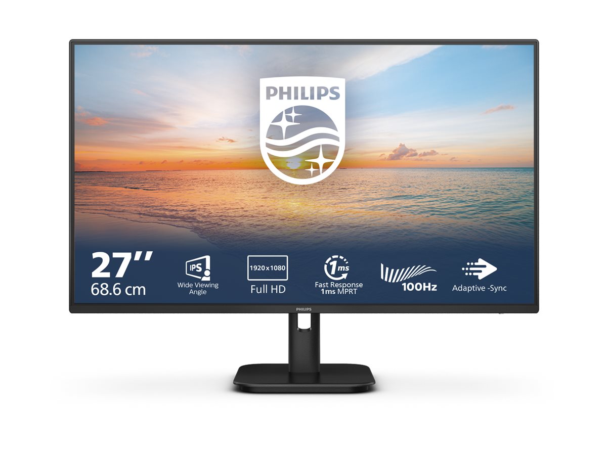 Philips - 27E1N1100A/00 - 27 " - IPS - 16:9 - 100 Hz - 4 ms - 1920 x 1080 pixels - 250 cd/m² - HDMI ports quantity 1 - Black - Warranty 36 month(s)