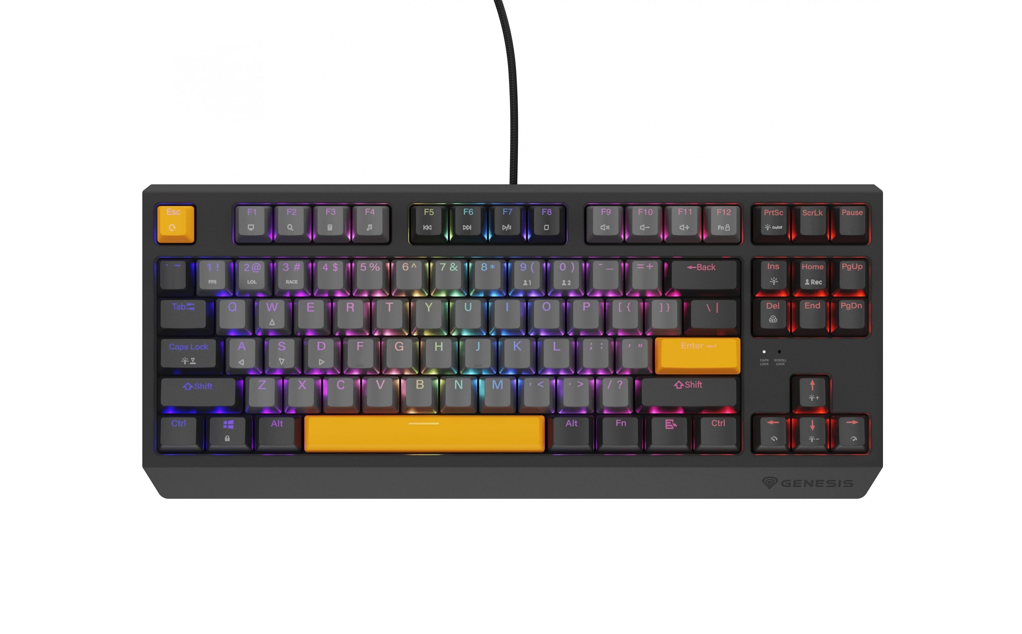 Genesis - THOR 230 TKL - Mechanical Gaming Keyboard - Wired - US - Outemu Red - Anchor Gray Negative