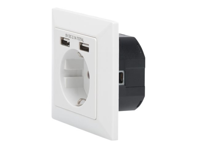 Digitus Safety socket for flush mounting with 2 USB ports - DA-70613
