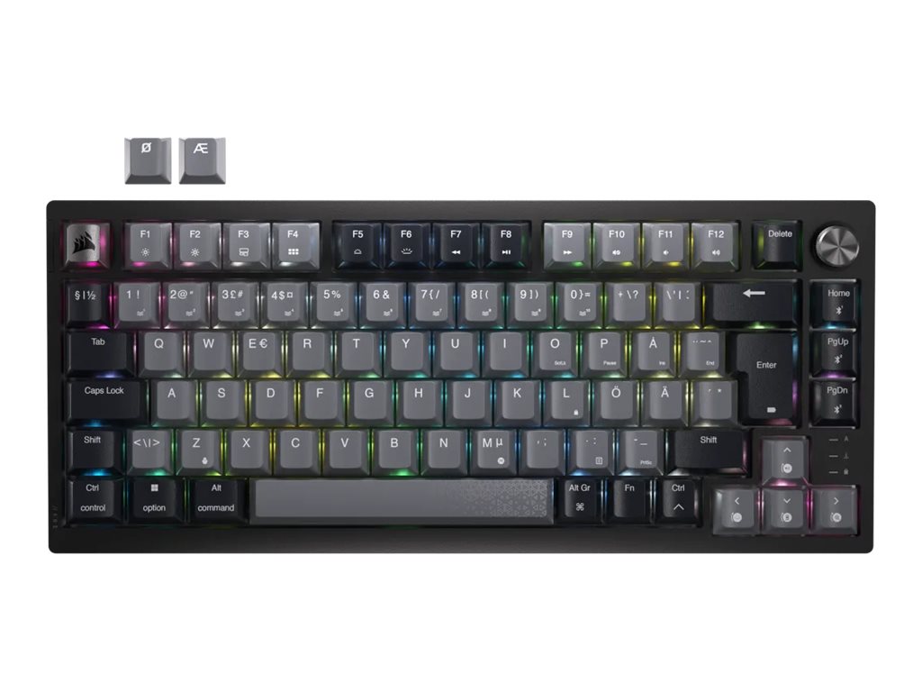 Corsair Keyboard - K65 PLUS - Mechanical Gaming Keyboard - Wireless - Nordic - CORSAIR MLX Red - Black