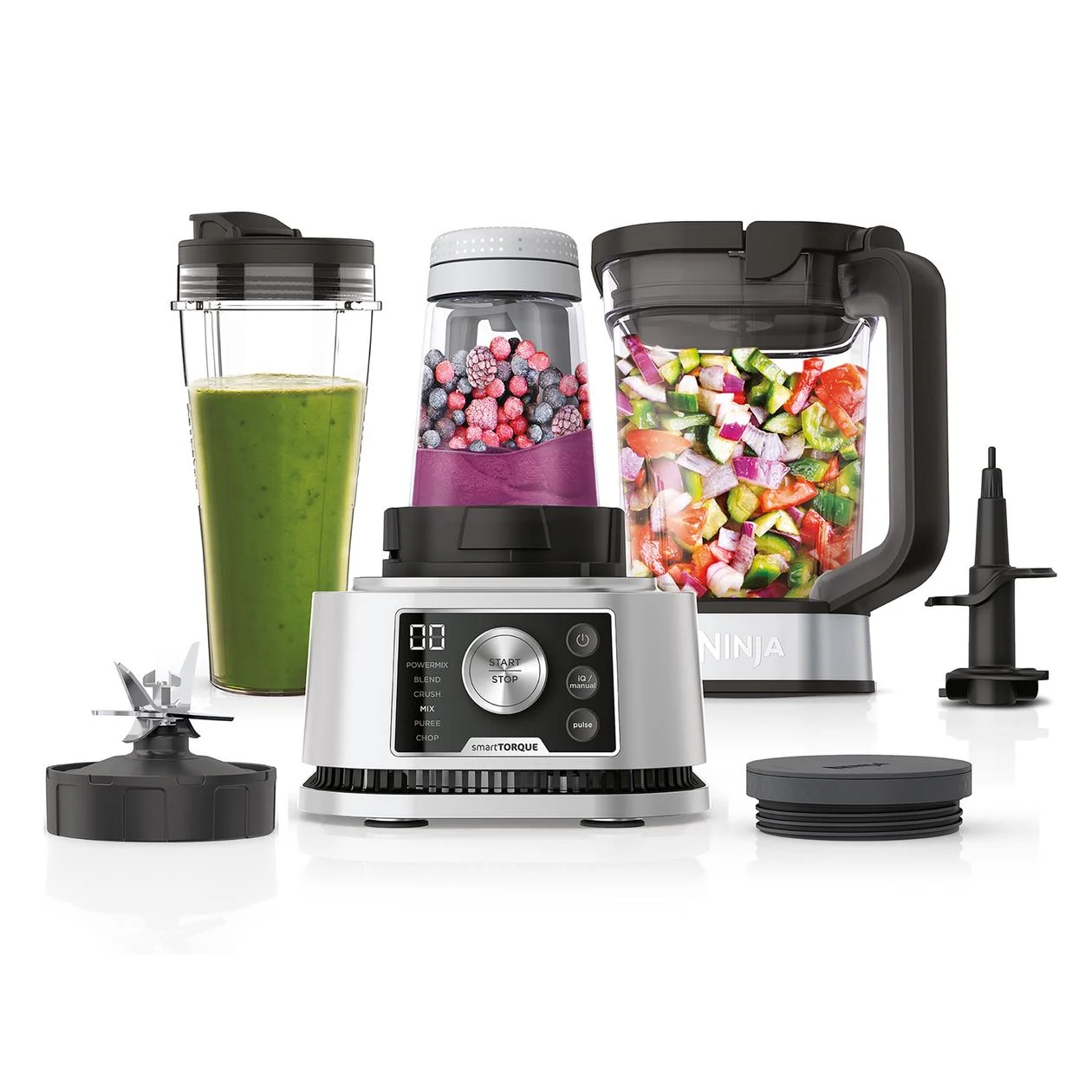 NINJA - Foodi Power Nutri 3-in-1 Blender - CB350EU - Tabletop - 1200 W - Jar material BPA-free plastic - Jar capacity 2.1 L - Ice crushing - Silver/Black