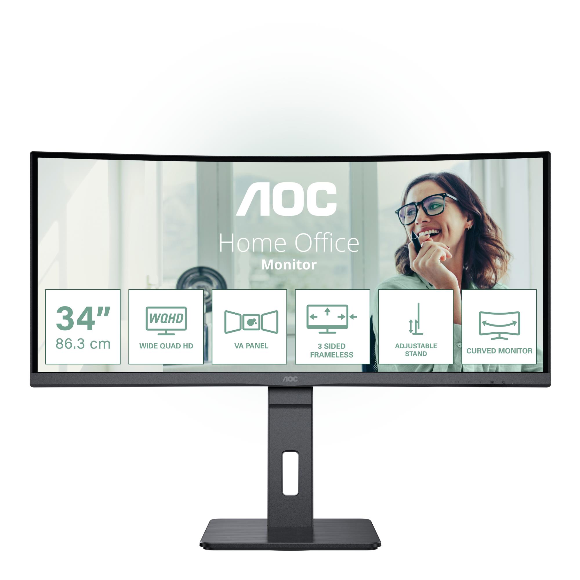 LCD Monitor|AOC|34 "|3440 x 1440 pixels|UltraWide Quad HD|Native aspect ratio 21:9|LED|Curved|CU34P3CV