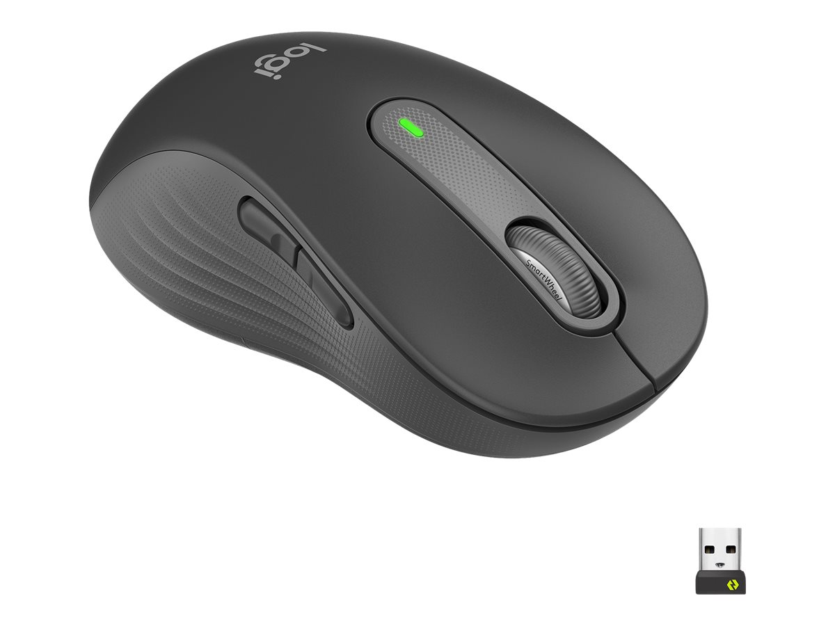 Logitech Signature M650 L Left Wireless Mouse, RF Wireless + Bluetooth, 2000 DPI, Graphite - Logitech