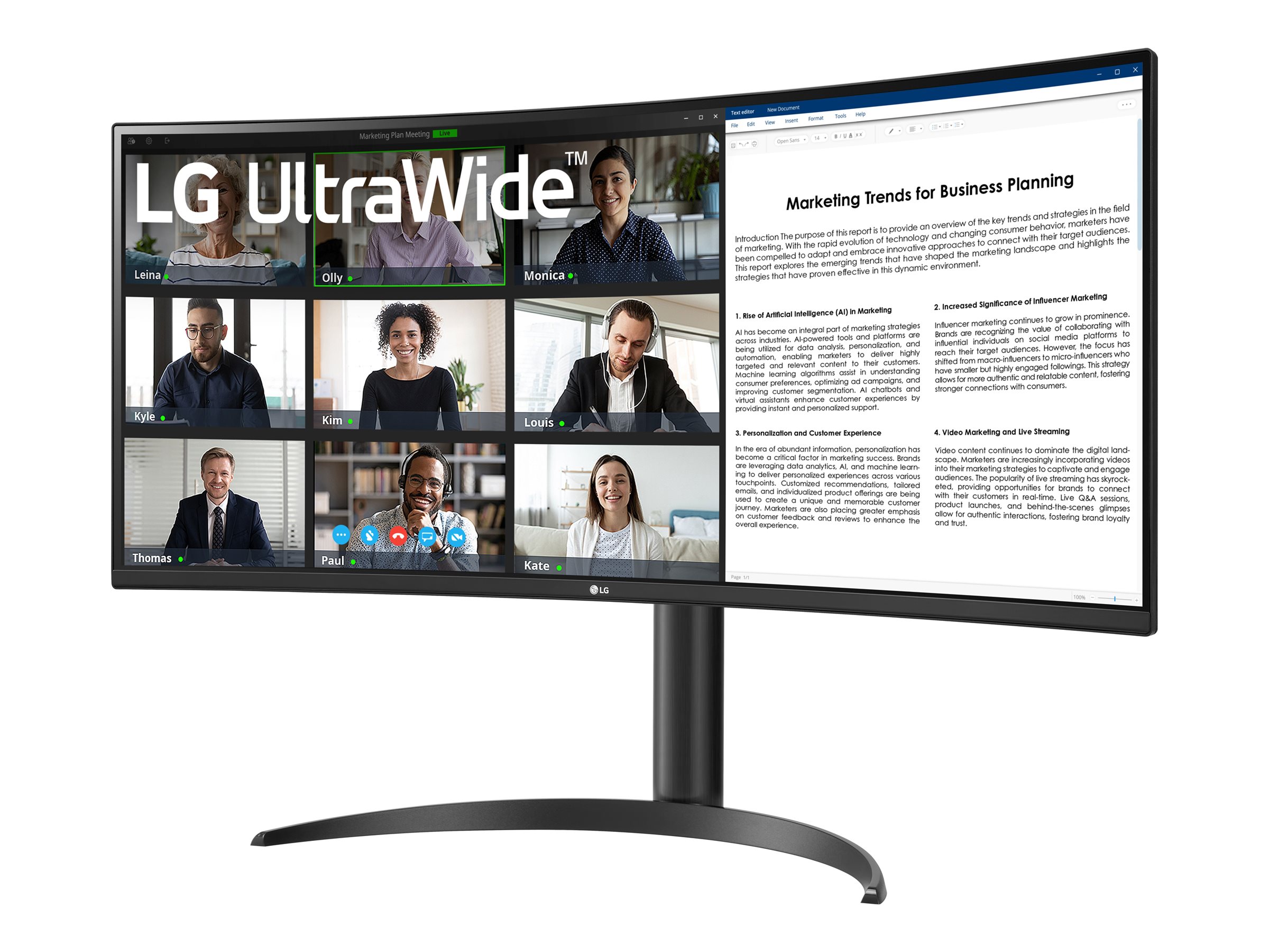 LG - 34WR55QK-B - 34 " - VA - 21:9 - 100 Hz - 5 ms - 3440 x 1440 pixels - 300 cd/m² - HDMI ports quantity 2 - Warranty 24 month(s)