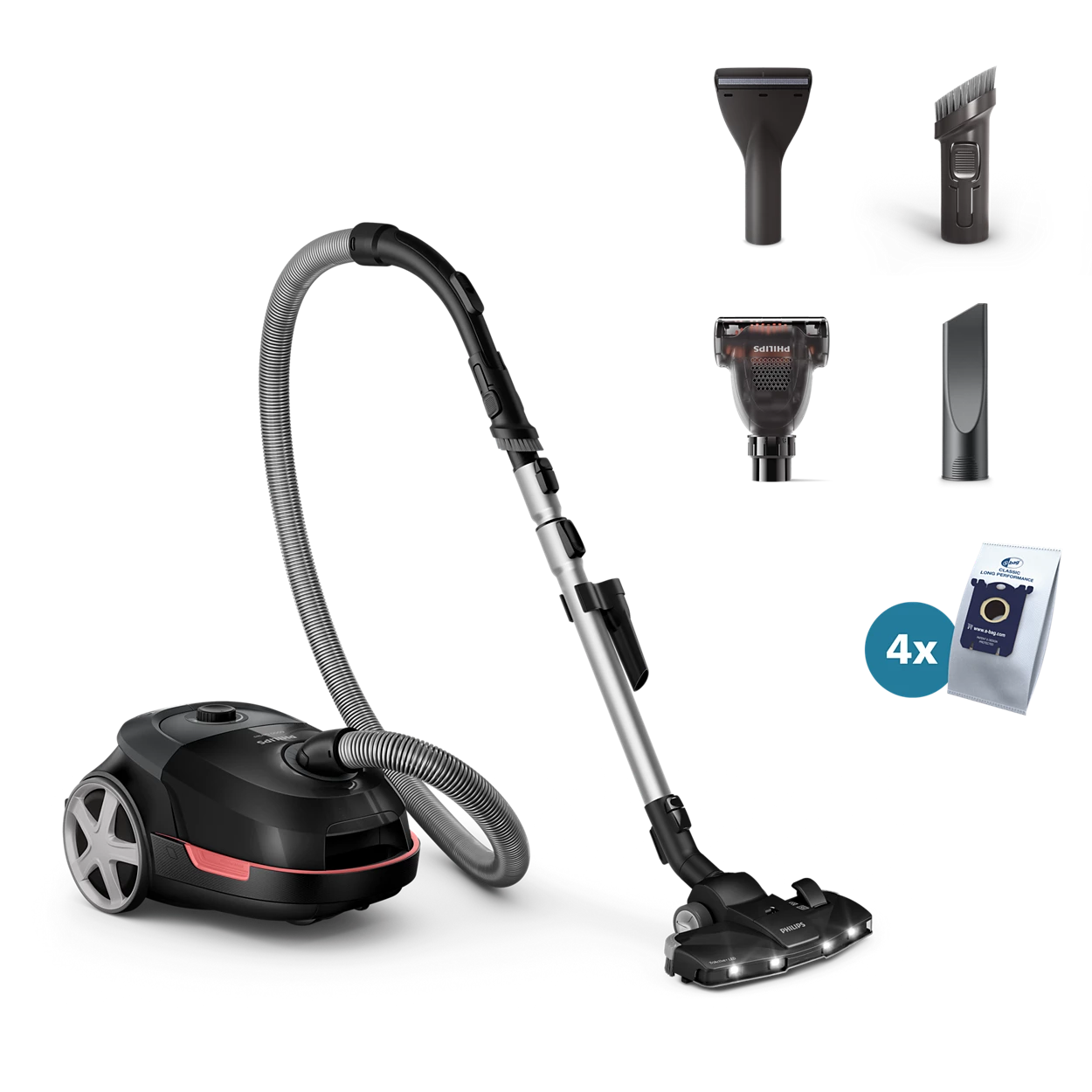 Philips - Vacuum cleaner - XD6142/12 - Bagged - Power 900 W - Dust capacity 4 L - Deep black