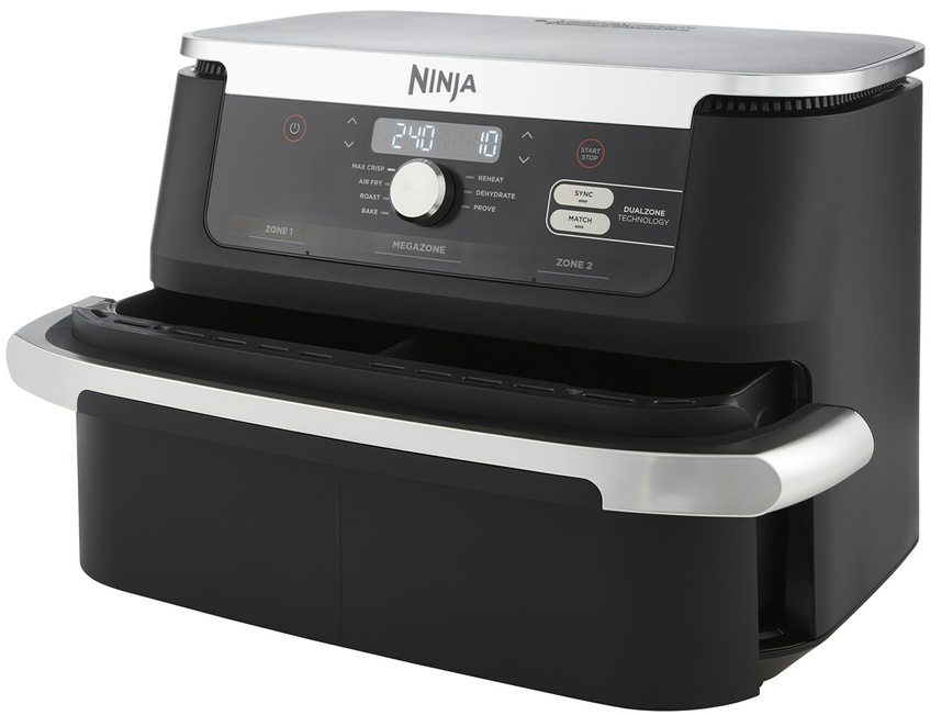 NINJA - Double Air Fryer - AF500EU Foodi FlexDrawer - Power 2470 W - Capacity 10.4 L - Black