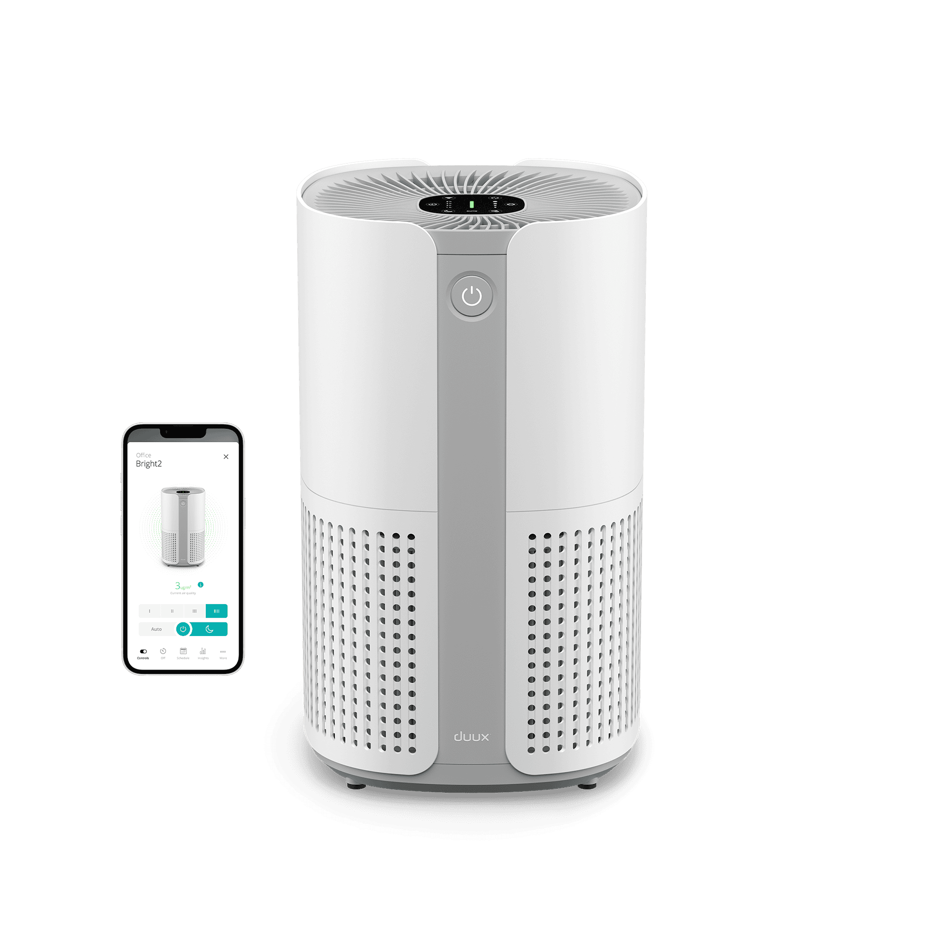 Duux Smart Air Purifier - Bright 2 - 22 W - Suitable for rooms up to 42 m² - White