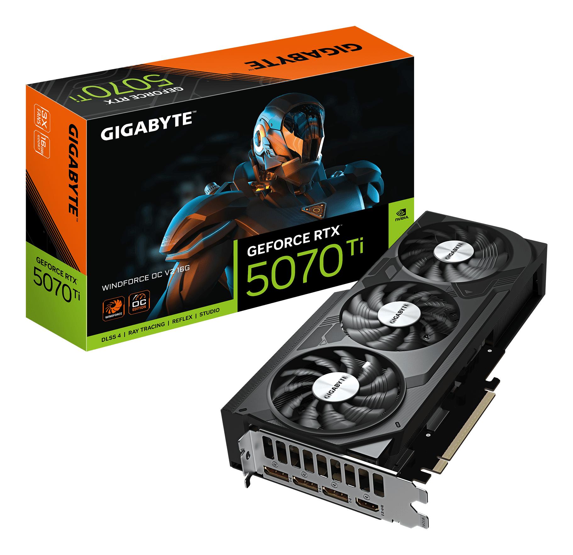 Graphics Card|GIGABYTE|NVIDIA|GeForce RTX 5070 Ti|2497 MHz|16 GB|GDDR7|256 bit|PCI Express 5.0|Active|N507TWF3OCV2-16GD