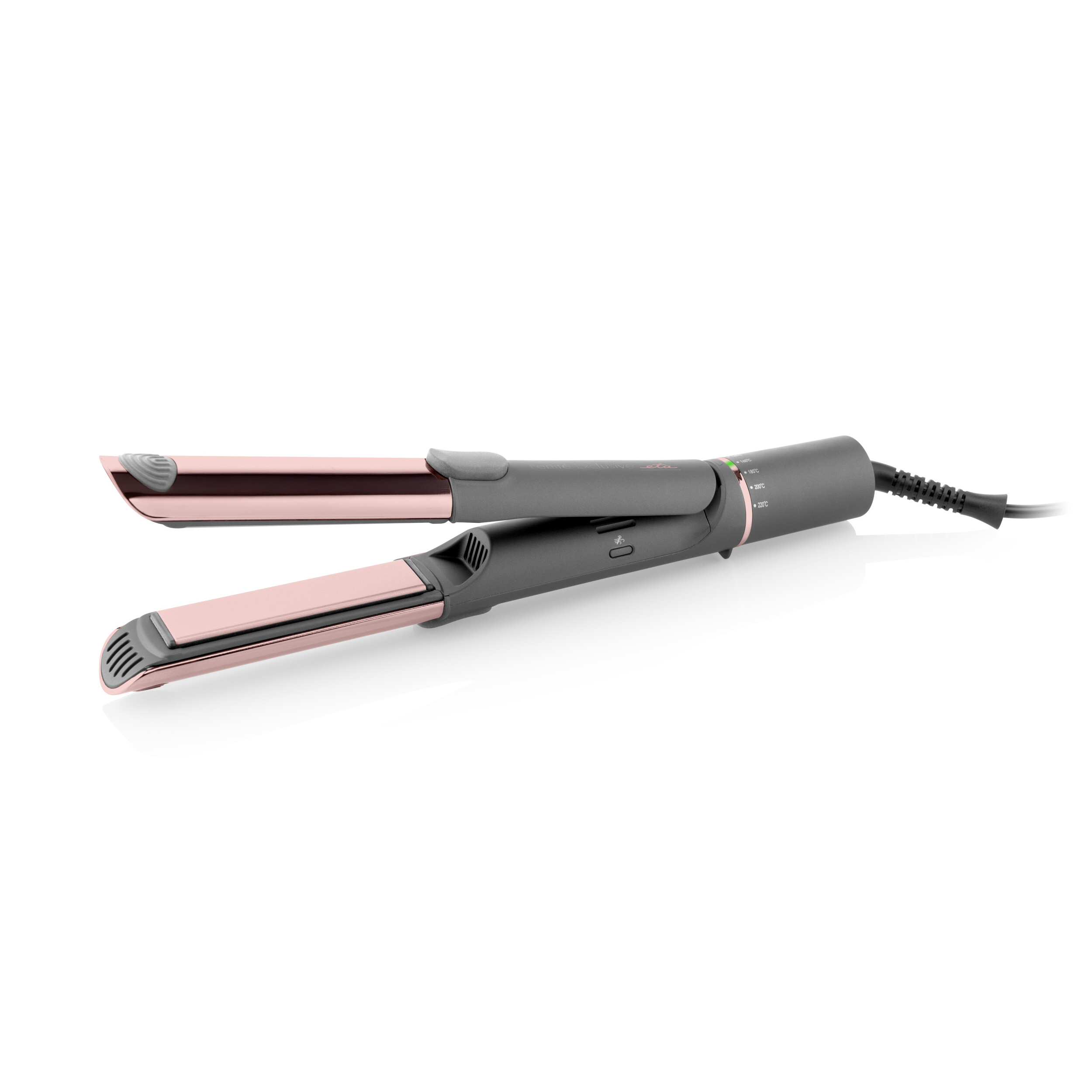 ETA Hair Straightener and Curler - ETA132390000 Fenité Exclusive 2-in-1 - Ceramic heating system - Temperature (min) 140 °C - Temperature (max) 200 °C - Number of heating levels 5 - 1700 W - Grey/Pink