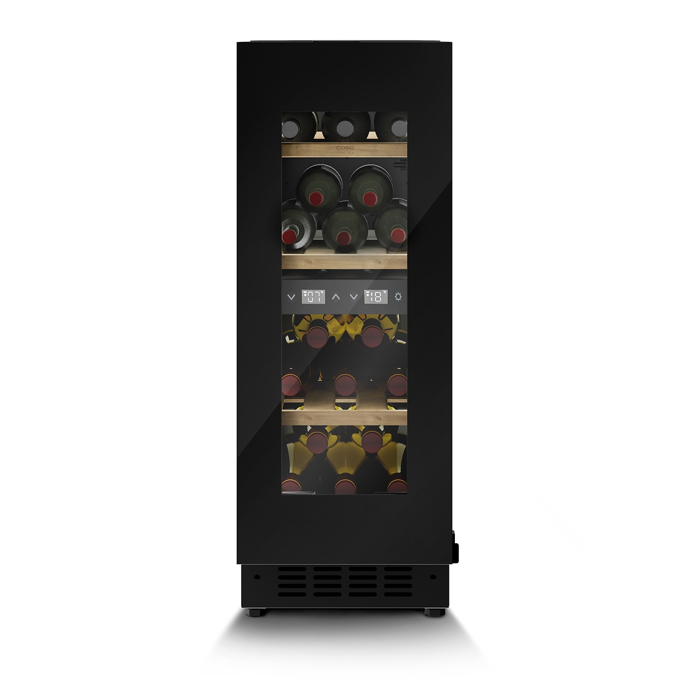 Caso Wine cooler - WineDeluxe WDU 18 - Energy efficiency class F - Built-in - Bottles capacity 18 - Black