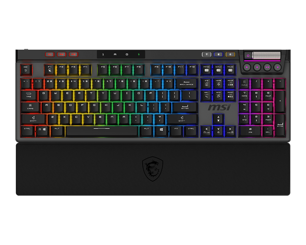 MSI STRIKE PRO WIRELESS - Gaming keyboard - Wireless - US - Kailh Midnight Pro Silent Tactile - Black