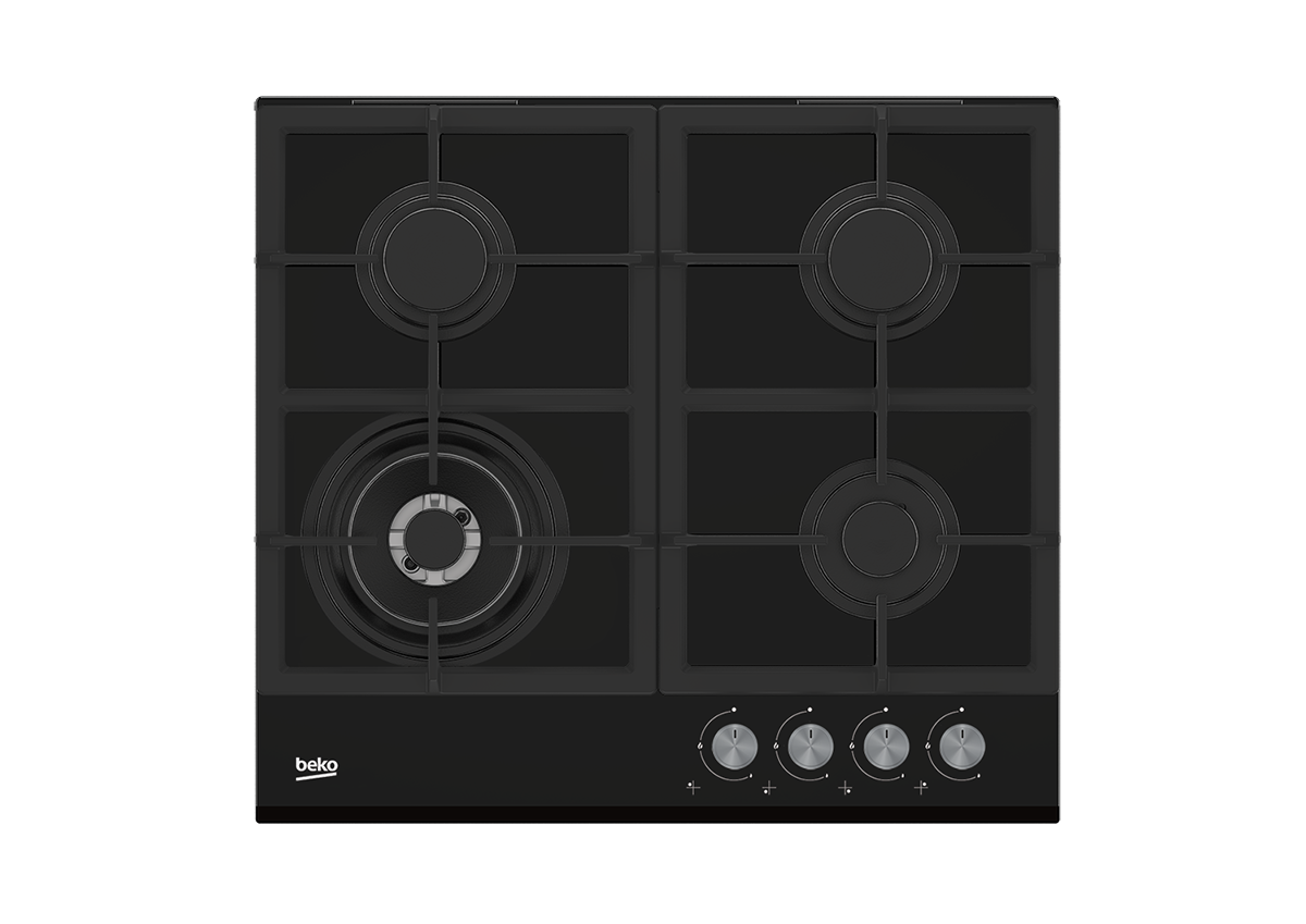BEKO Hob - HILW64235S - Gas - Number of burners/cooking zones 4 - Rotary knobs - Black