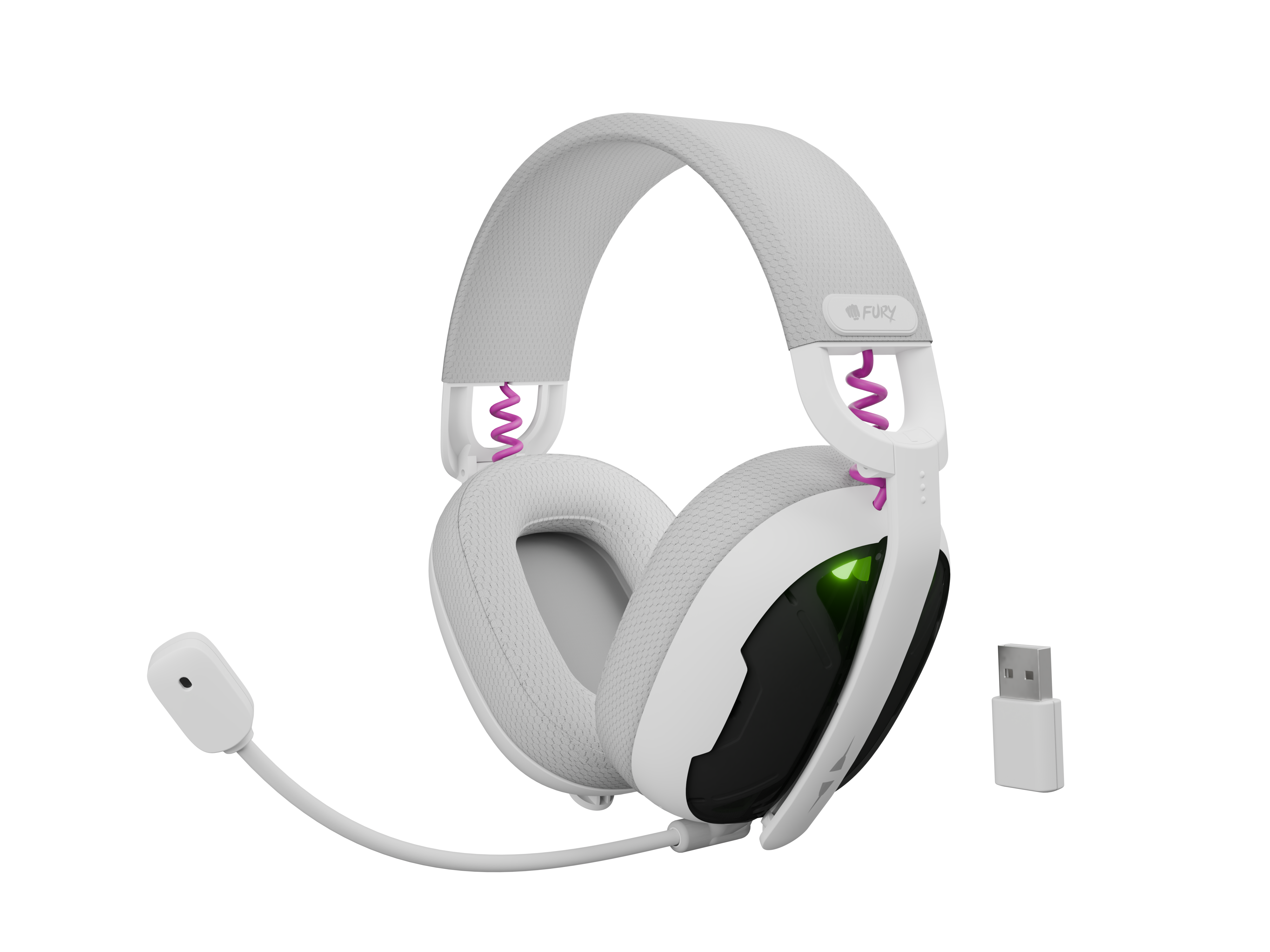 Fury - Gaming Headset - Fukiya F6 - Bluetooth - Over-Ear - Microphone - White - Wireless