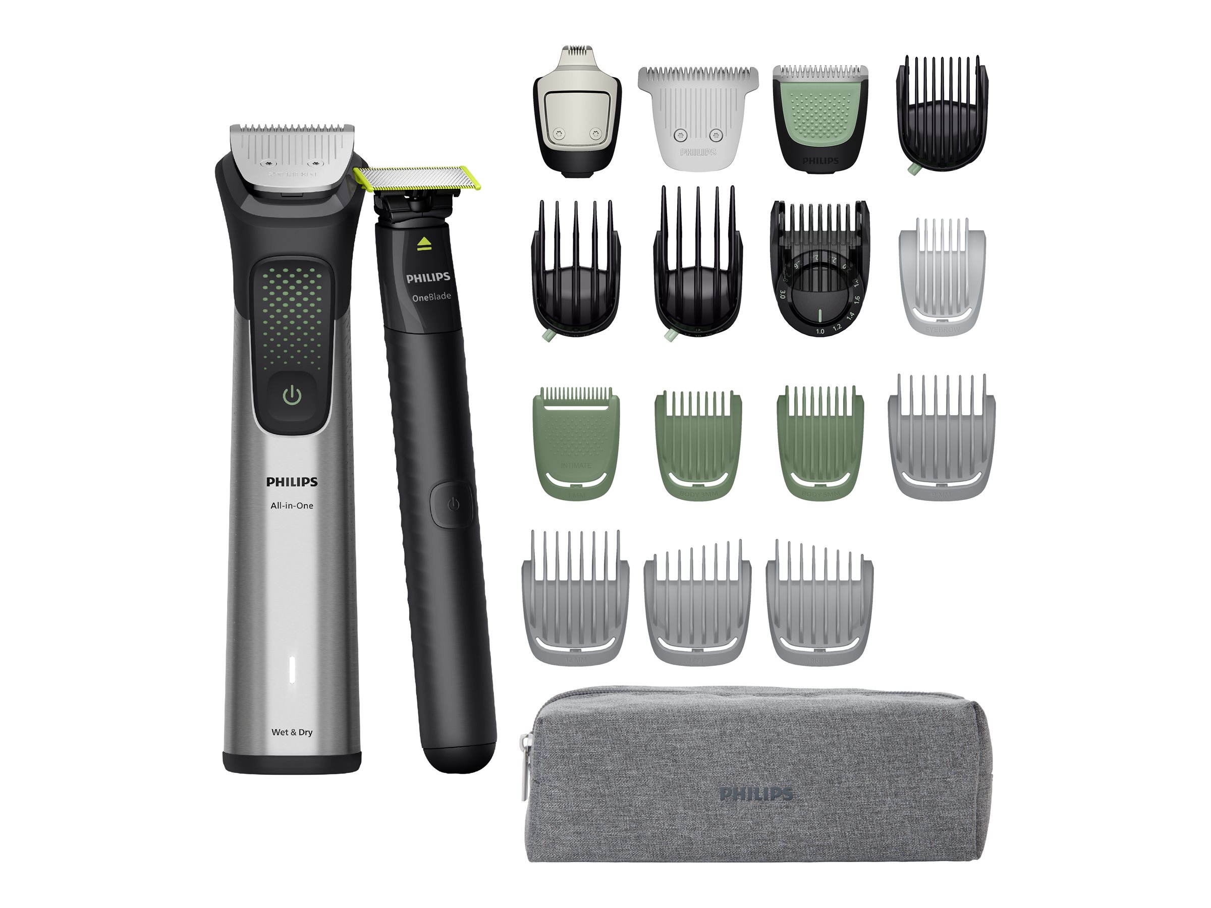 Philips All-in-One Hair Trimmer - MG9557 - Cordless - Wet & Dry - Number of length steps 27 - Black/Silver