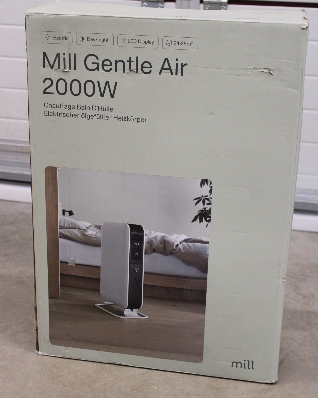 SALE OUT.  - Mill - Heater - AB-H2000DN - Oil Filled Radiator - 2000 W W - Number of power levels 3 - Suitable for rooms up to 24-34 m³ - White - DAMAGED PACKAGING, USED, INCOMPLETE SET - 230 V V