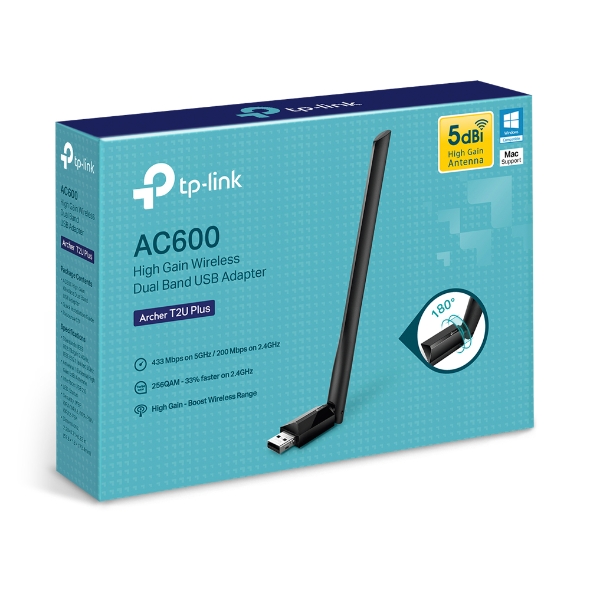 TP-LINK - Dual Band USB 2.0 Adapter - Archer T2U Plus