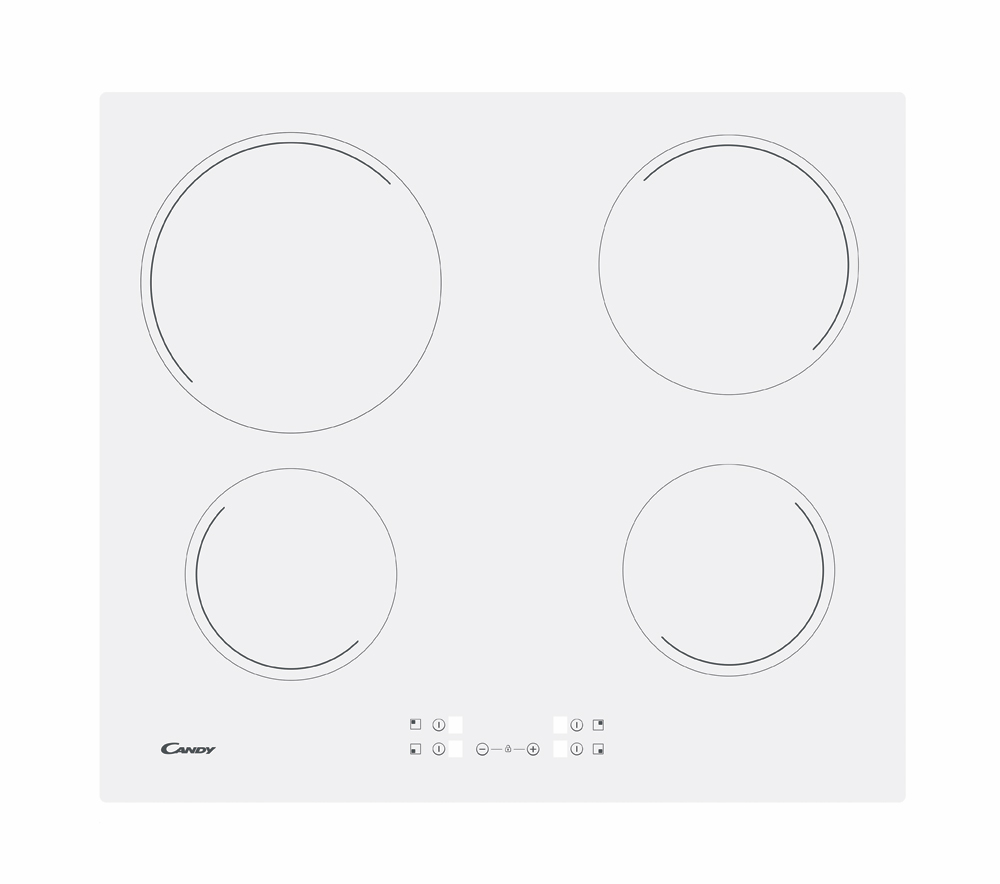 Candy - Hob - CH64CCW - Vitroceramic - Number of burners/cooking zones 4 - Touch - White