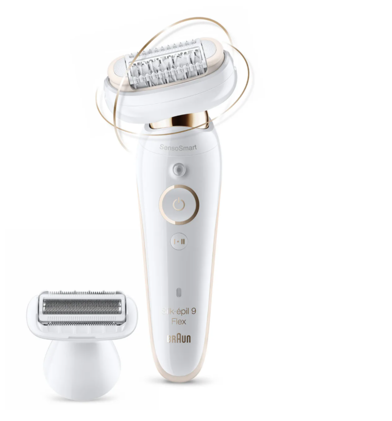 Braun - Epilator - Silk-epil 9 Flex SES9002 - Operating time (max) 40 min - Bulb lifetime (flashes) Not applicable - Number of power levels 2 - Wet & Dry - White/Gold