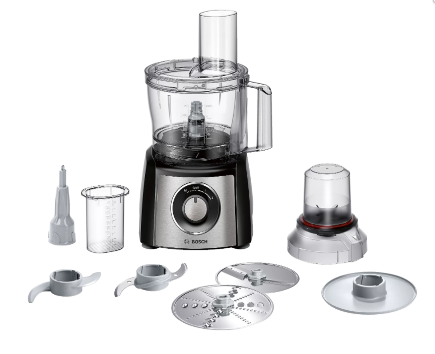 Bosch - Food Processor - MCM3401M - 800 W - Number of speeds 2 - Bowl capacity 2.3 L - Blender - Meat mincer - Black/Stainless steel