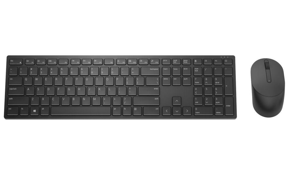 Dell - Pro Keyboard and Mouse - KM5221W - Keyboard and Mouse Set - Wireless - Batteries included - Wireless connection - US - Black