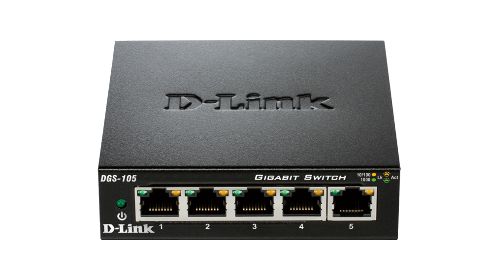 D-Link - Ethernet Switch - DGS-105/E - Unmanaged - Desktop - Gigabit Ethernet (copper) ports quantity 5