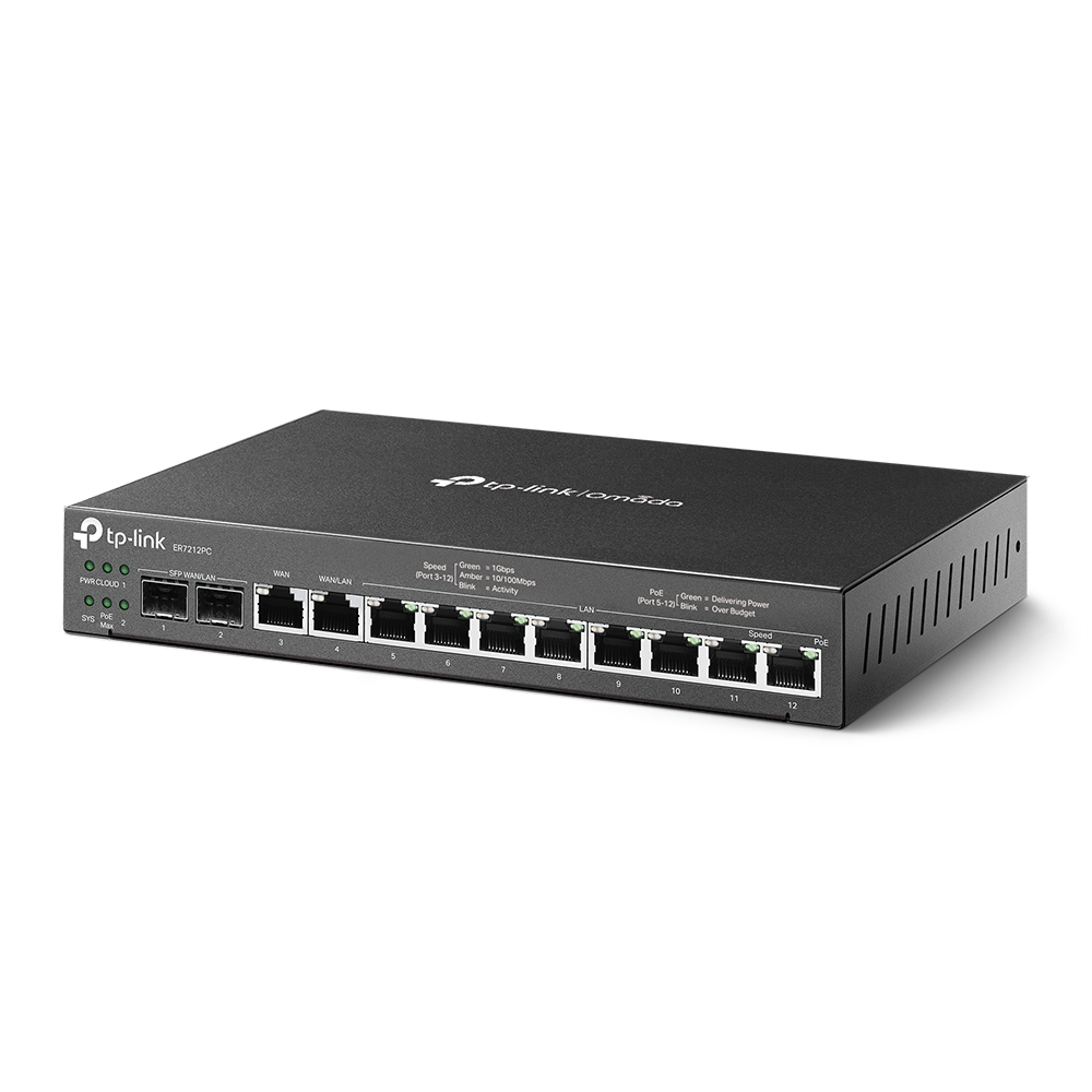 Omada 3-in-1 Gigabit VPN Router - ER7212PC - 802.1q - 10/100/1000 Mbit/s - Ethernet LAN (RJ-45) ports 8 - Mesh Support No - MU-MiMO No - No mobile broadband