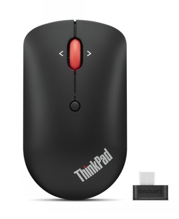 Lenovo - ThinkPad USB-C Wireless Compact Mouse - Black