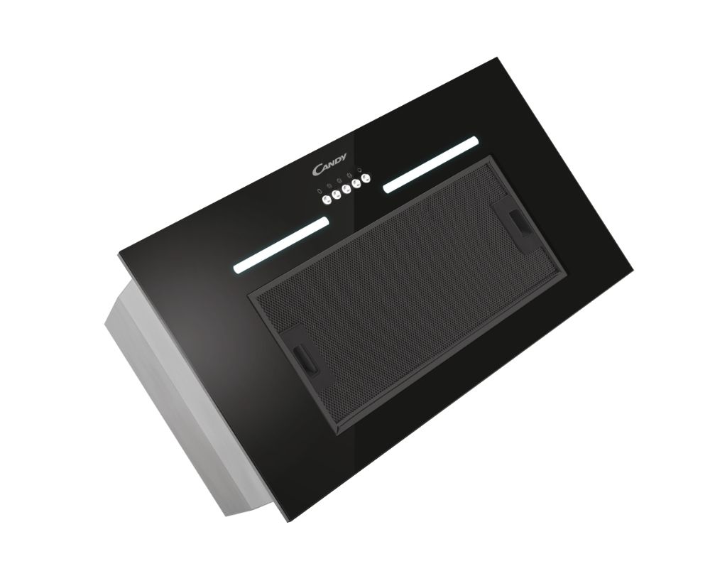 Candy - Hood - CPY5MBG - Canopy - Energy efficiency class C - Width 52 cm - 298 m³/h - Mechanical control - LED - Black Glass